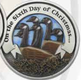 Custom Twelve Days Of Christmas 3D Gallery Print Mini Ornament (Day 6 - Six Geese-A-Laying), 1.875" Diameter