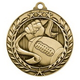 Custom 2 3/4'' Flag Football Wreath Award Medallion