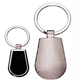 Custom Rounded Metal Key Chain w/ Dark Reflective Center (Engraved), 2