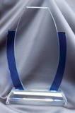 Custom Cadenza Blue Accented Oval Glass Award - 8 3/4