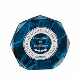 Custom Blue Marble Octagon Acrylic Award (5