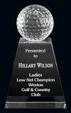 Custom Pershing Crystal Golf Award (6.5