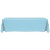 8' Blank Solid Color Polyester Table Throw - Aqua