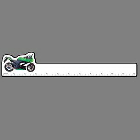 12" Ruler W/ Full Color Green Racing Motorcycle