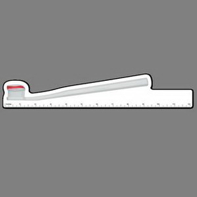 12" Ruler W/ Full Color White Toothbrush & Toothpaste