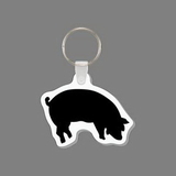 Custom Key Ring & Punch Tag - Eating Pig Silhouette Tag W/ Tab