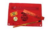 Custom Premium Translucent Mood School Kit W/ Pencil, Ruler, Eraser & Sharpener, 9 1/4