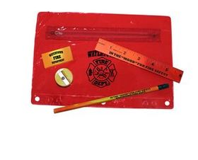 Custom Premium Translucent Mood School Kit W/ Pencil, Ruler, Eraser & Sharpener, 9 1/4" W X 6" H