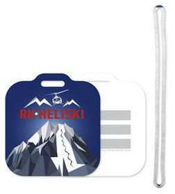 Custom Luggage Tag (2 1/2"x 2 3/4") Mini Square with Write-On Surface, Full Color Digital Imprint