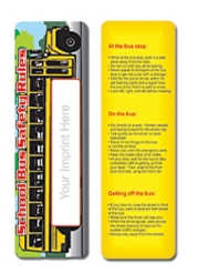 Custom Stock Full Color Digital Printed Bookmark - School Bus Safety Rule