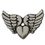 Custom Winged Heart Lapel Pin, 1" L X 3/4" W, Price/piece