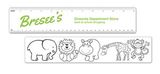 Custom Coloring Ruler with Zoo pictures, 12 1/4