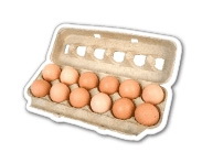 Custom Egg Carton Magnet 2.96 Sq. In. & 20 MM Thick, 2" W x 1.48" H x 20mm Thick, Magnet Only