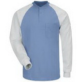 Custom Long Sleeve Color-Block Tagless Henley Shirt-Excel FR