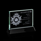 Custom Jade Walkerton Award w/ Rosewood or Black Wood Base (3