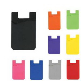 Custom Silicone Mobile Wallet Cardss holder, 3 3/8" L x 2 1/4" W