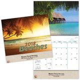 Custom Beaches Stitched Wall Calendar, 10.375