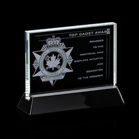 Custom Starfire Walkerton Award w/ Rosewood or Black Wood Base (5"x7")