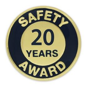 Blank Safety Award Pin - 20 Year, 3/4" W x 3/4" H
