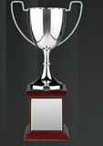 Custom Swatkins Endurance Cup Award w/ 2 Cast Handle/ Walnut Base (11.5