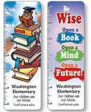 Custom Stock Design- Animated Flip Image - Bookmark / Ruler (Be Wise Open A Book), 2 1/8