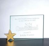 Custom 114-G57C3  - Starlight Achievement Award with Star Brass Holder-Jade Glass