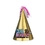 8-1/2" Custom Printed Foil Cone Hat w/ Elastic & Foil Tassels, Price/piece