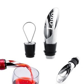 Custom Reusable Wine Pourer w/ Stopper, 2.92" L x 0.78" W