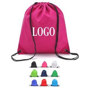 Custom 210D Polyester Drawstring Cinch Bags, 16" L x 14" W