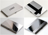 Custom Stainless Steel Card Case With Mirror, 3 5/8