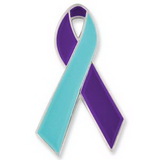 Blank Suicide Prevention Awareness Ribbon Pin, 1" W x 1" H