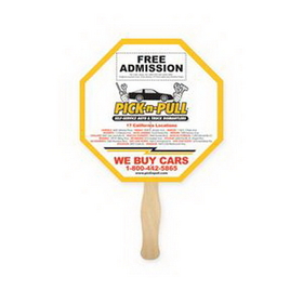 Custom Stop Sign Lightweight Full Color Single Sided Paper Hand Fan, 8 1/4" L x 5 1/4" W