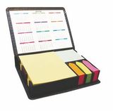 Custom Ultra Notes PVC Black Cover w/ 2 Pastel Colored Sticky Note Pad, 5