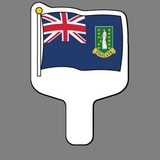 Custom Hand Held Fan W/ Full Color Flag of British Virgin Islands, 7 1/2