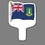 Custom Hand Held Fan W/ Full Color Flag of British Virgin Islands, 7 1/2" W x 11" H, Price/piece