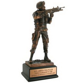 Custom Electroplated Bronze Army Soldier Trophy (11 1/2")