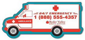 Custom 5.25"x2.42" Ambulance Shape Magnet - Outdoor Safe
