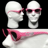 Custom Pink Polka Dot Funky Sunglasses