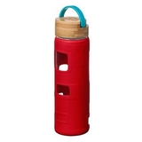 Custom The Astral Glass Bottle w/Teal Lid - 22oz Red, 2.87
