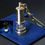 Custom Brass Lantern Lamp LED Key Chain - Laser Engraved, 2 1/4" L X 3/4" Diameter, Price/piece
