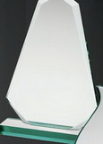 Custom Jade Glass Obelisk Award w/ Beveled Edge (7