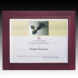 Custom Burgundy Red Cornell Leatherette Certificate Frame