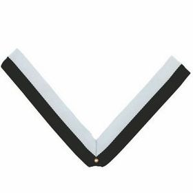 Blank Rn Series Domestic Neck Ribbon W/Eyelet (Black/White), 30" L X 7/8" W