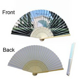Custom Folding Paper Hand Fan, 8 1/4" L