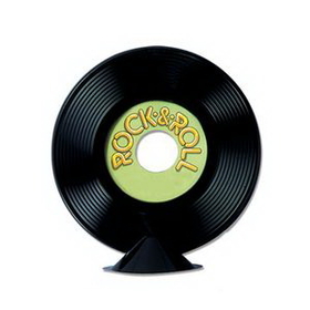 Custom Personalize Plastic Records Centerpiece, 9" Diameter