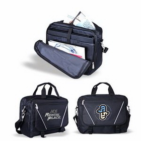 DELUXE 2 COMPARTMENT COMPUTER BRIEFCASE, Personalised Messenger Bag, Custom Messenger Bag, 16" L x 12" W x 6" H