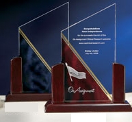 Custom Blue Executive Tower Acrylic Award