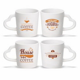 Coffee mug, 14 oz. Heart Handle Mug, Ceramic Mug, Personalised Mug, Custom Mug, Advertising Mug, 3.875
