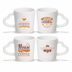Coffee mug, 14 oz. Heart Handle Mug, Ceramic Mug, Personalised Mug, Custom Mug, Advertising Mug, 3.875" H x 3.875" Diameter x 3.1875" Diameter