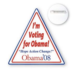 Custom 3" Triangle Shape Chipboard Advertising Political Campaign Button